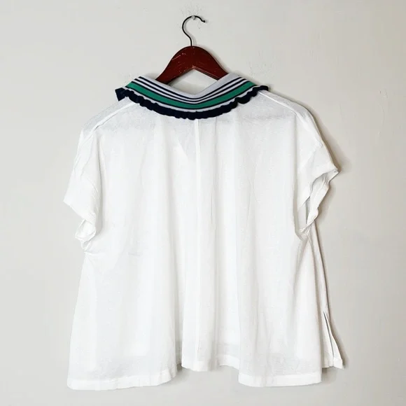 NWT Free People Movement Time Out White Polo t shirt crop float women size XS - Picture 6 of 6